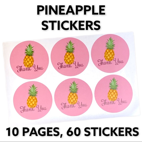 60 2.5” Pineapple Stickers PRICE IS FIRM - Picture 2 of 3